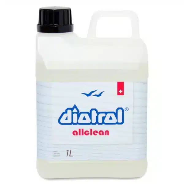 Diotrol Allclean Konzentrat ist ein biologischer Universalreiniger, der stark sowie professionell entfettet und hygienisch rein Schmutz entfernt.